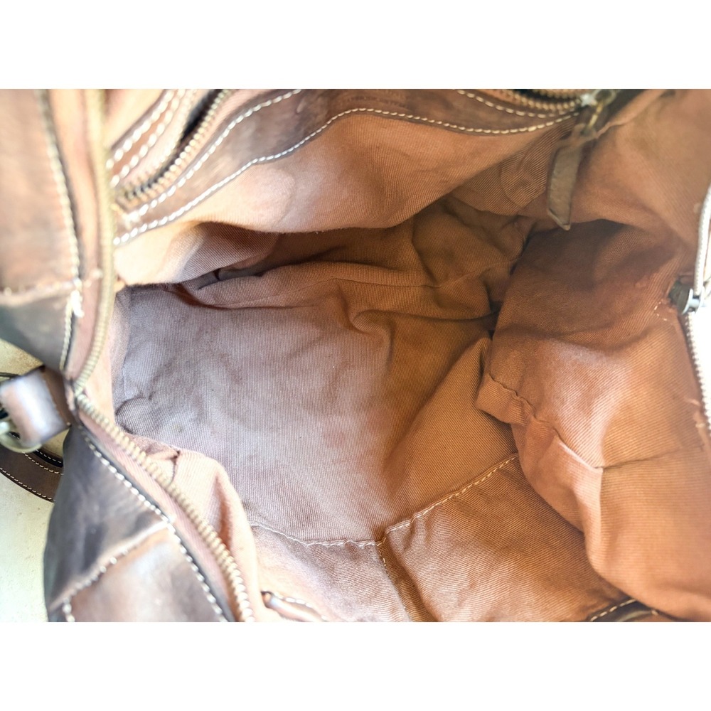 Costanza Rota Brown Woven Leather Satchel Bag Made in Italy Crossbody Boho - Picture 8 of 10